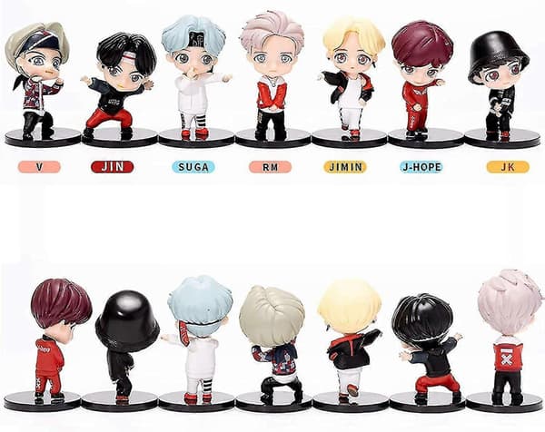7 stk. Bts Kagepynt Ding Posit Figurer Sæt af Act Legetøj Kagepynt til Bts - - #YoGu