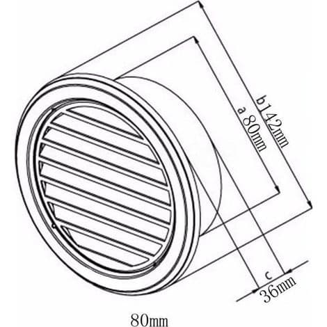 Rund ventilationsrist i rustfrit stål Ø80 mm med flange og dæksel, ideel til badeværelse, kontor eller loftrum
