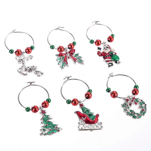 Julepynt for vinglass - Familie, Juleribbe, Toast, Hengepynt, Nøkkelring