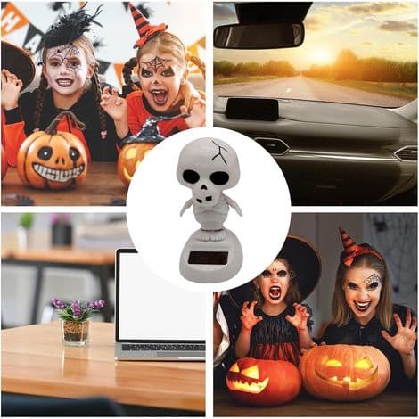 Soldrevet dansende Halloween-ristehode - Halloween bil- og dashborddekorasjoner