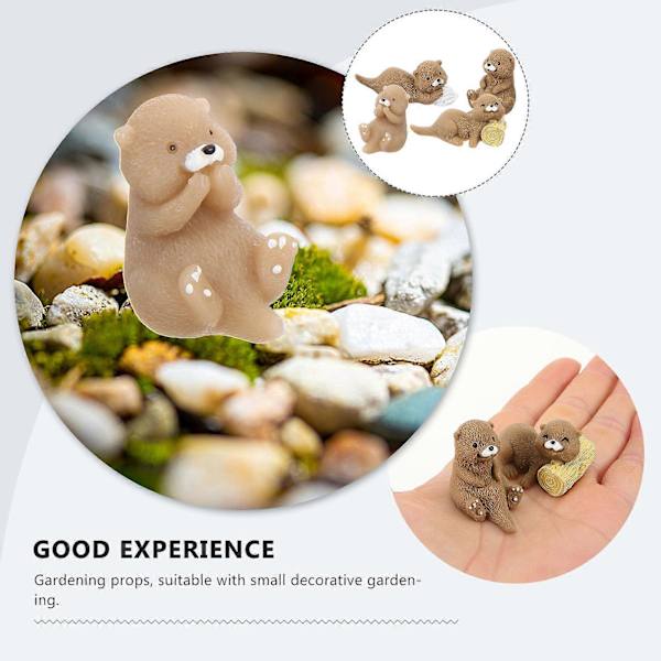 8 st Miniatyrfigurer Landskap Utter Prydnader Små Utter Dekorationer Utter Dekor