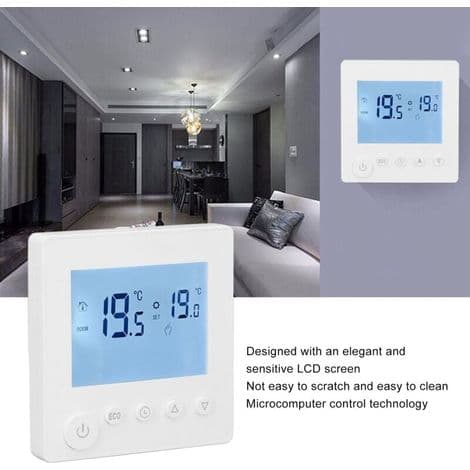 3A Vandvarmetermostat med ABS LCD-display, Smart temperaturregulator til hjemmet, 95-240V