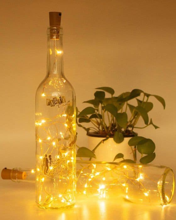 LED-flaskljusslingor, 2,2 m LED-flaskljusslingor för jul, fester, bröllop, trädgårdar, varmvit
