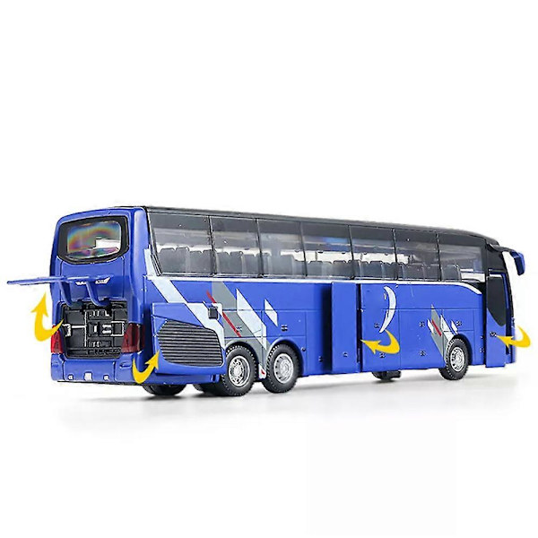 Model Flash Light Køretøj Enkelt Sightseeing Bus 1:32 Legeringsbiler Træk Tilbage Legetøj