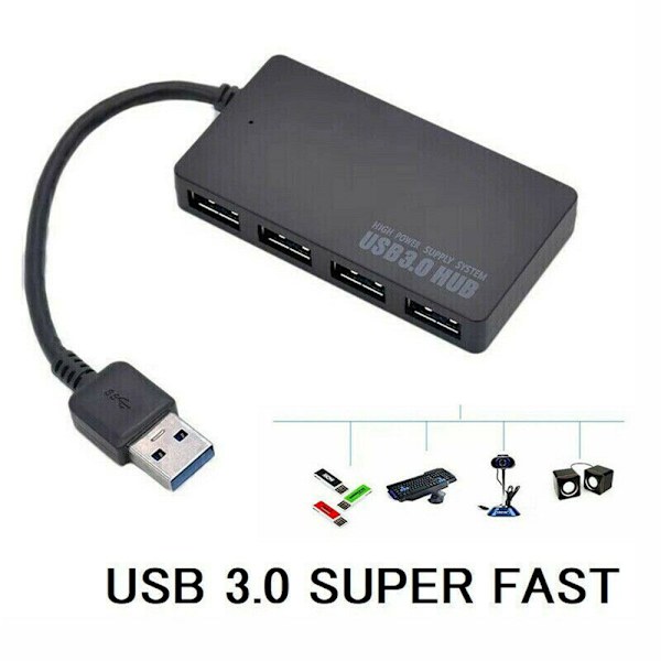 USB 3.0 hub med 4 porte