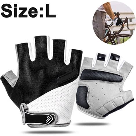 Halkfria halvfingerhandskar - 0101 svart L