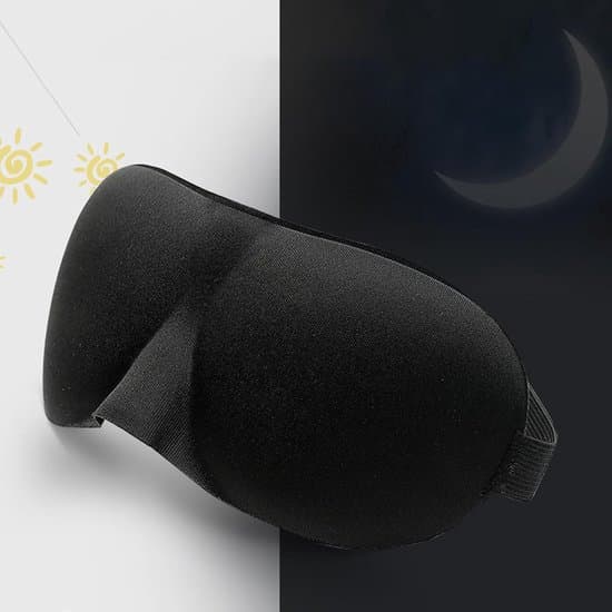 3D Sovmask - Ögonmask - Ljusblockerande - Tryckfri Design - 23.5cm x 9cm - Svart