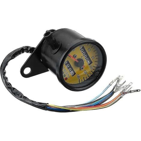 Universal dobbelt motorcykel speedometer (km/t), LED baggrundsbelysning, omdrejningstæller