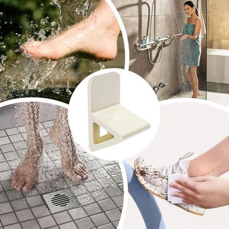 Triangulär duschfotpedal för rakning av ben, stabil, för ökad komfort (1 vit)