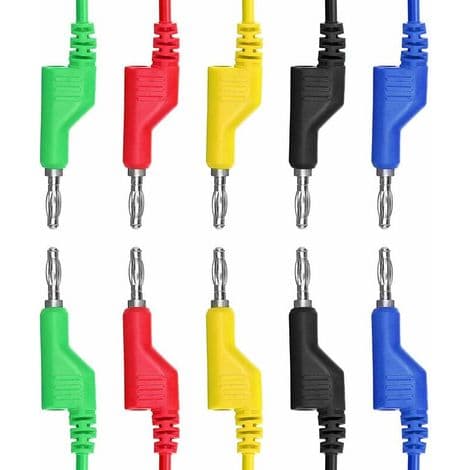Stk 4mm Fleksibel Silikon Bananplugg Testledning for Multimeter, 1M Lengde, 1000V/20A