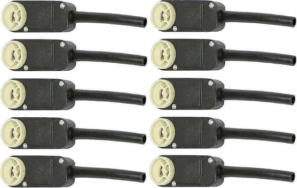 Set med 10 kopplingsboxar, GU10-sockel för LED och infälld halogenstrålkastare