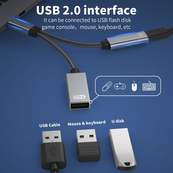 USB-C uros - USB naaras + USB-C PD-latauspistoke ja OTG-sovitin USB 2.0