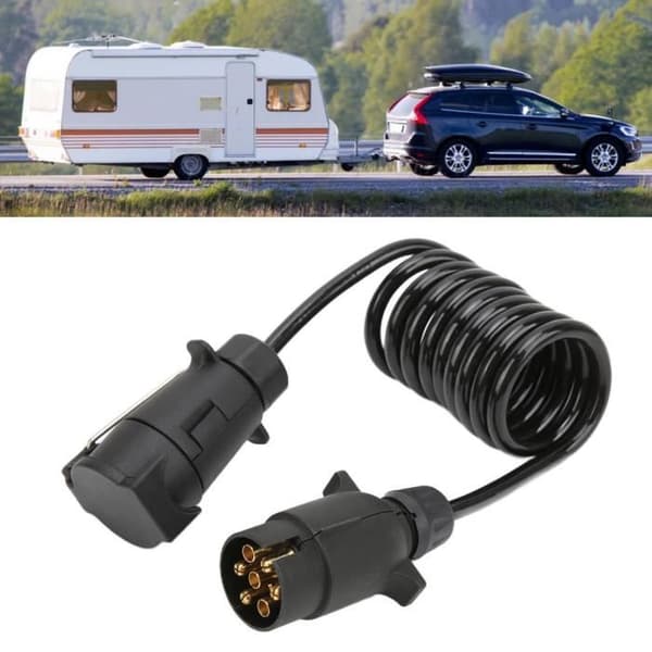 Trailerstik - Cuque - 7 ben - 2 meter kabel - Europæisk standardstik - Fleksibel