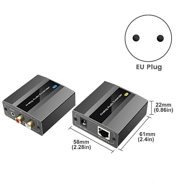 Analog Ljudförlängare RCA 3.5mm Stereo Över Ethernet Enkel Cat5E/6/7 Kabel Upp Till 500M Ljudomvandlare