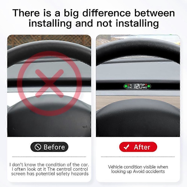 HUD Head-Up Display för Tesla Model 3 Model Y 2022 2021 Dedikerad Elektronik Digital Hastighetsmätare Biltillbehör