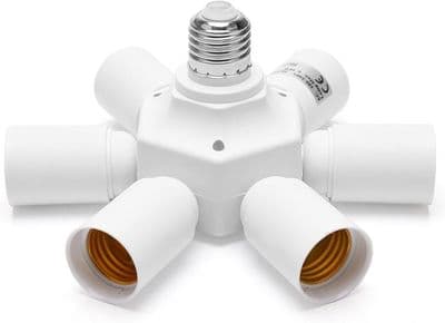 E26 E27 7-i-1 Fatningssplitteradapter til Standard E26 Medium Base Pærer i 1 Lyskilde