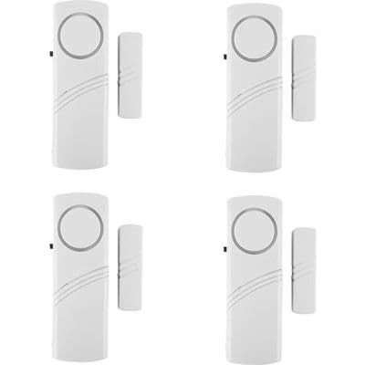 Dörr- och fönsterlarm - Säkerhet - 4-pack - Trådlöst - 95 dB - Enkel installation