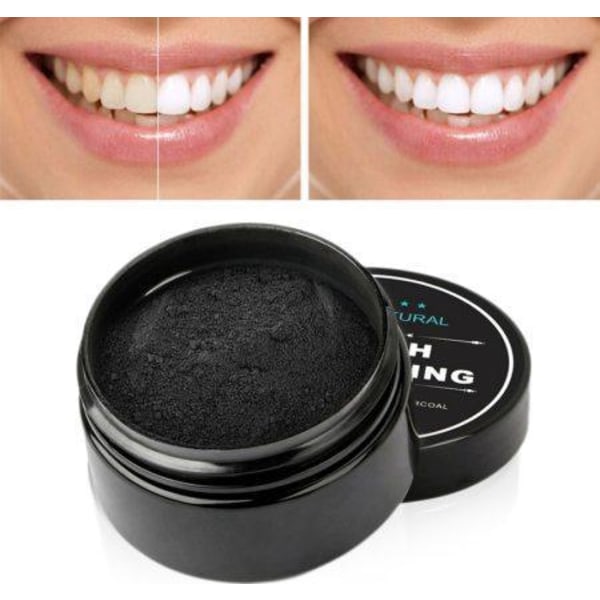 100% Naturlig Tandblekning - Teeth Whitening Charcoal (30 g) Svart