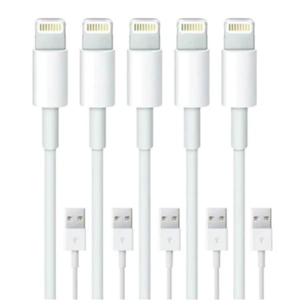 5-pack Lightning Laddare iPhone 12/11/Max/XS/X/8/7/6/SE Vit