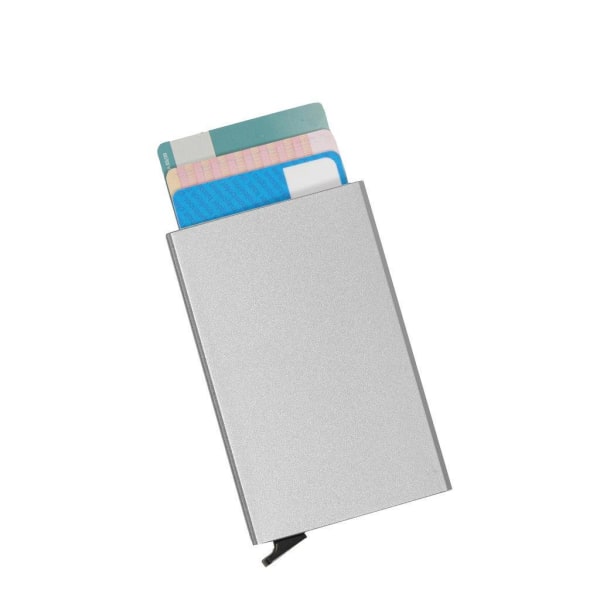 Korthållare med RFID skydd - 6 aluminium fack för kreditkort Silver one size