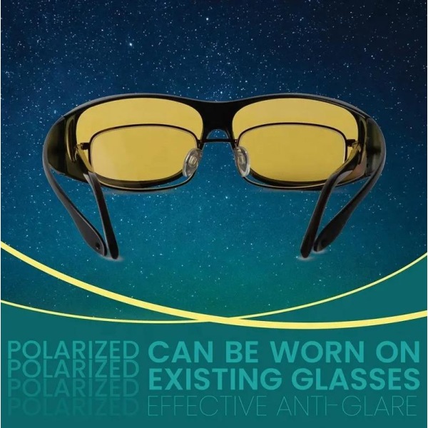 2-pack Glasögon för natt lHD Bilglasögon - För mörkerkörning Black