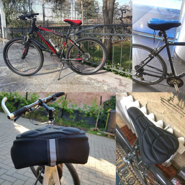 Polkupyörän / polkupyörän istuinsuoja - pehmeä ja ergonominen Black