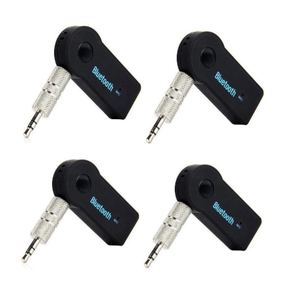 4 pack - Bluetooth musikmottagare till bilen - AUX - Bluetooth 4 Svart