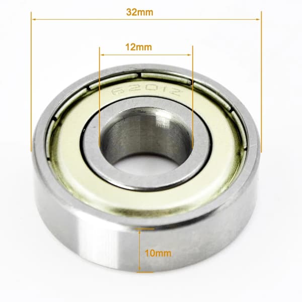 2 stk. lejer 6201ZZ 12X32X10mm kromstål dybsporkuglelejer