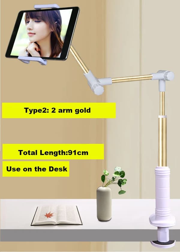 Tablet Holder Foldbar Justerbar Lang Arm Lade Seng Computer Bord Tablet Stand Beslag til 4-14 Tommer Tablet PC~05511