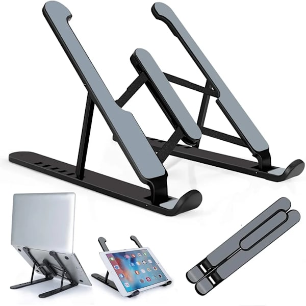 Foldbart laptopstativ, bærbar notebook, justerbart stativ, køleholder til laptops og tablets~06065