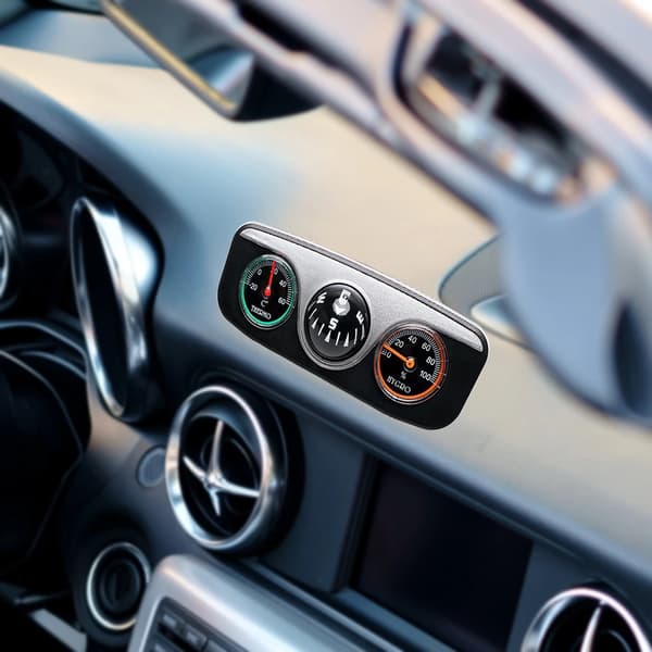 Bilpynt Dekoration 3 i 1 Guide Kugle Til Auto Båd Køretøjer Kompas Termometer Hygrometer Interiør Tilbehør