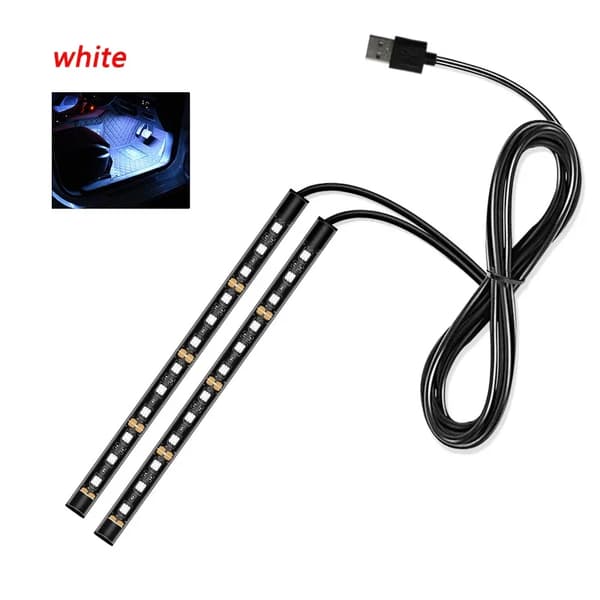 LED dekorativ lysbar til bilinteriør, ambient lys, USB-bilcigarettænder, ambient lys, biltilbehør