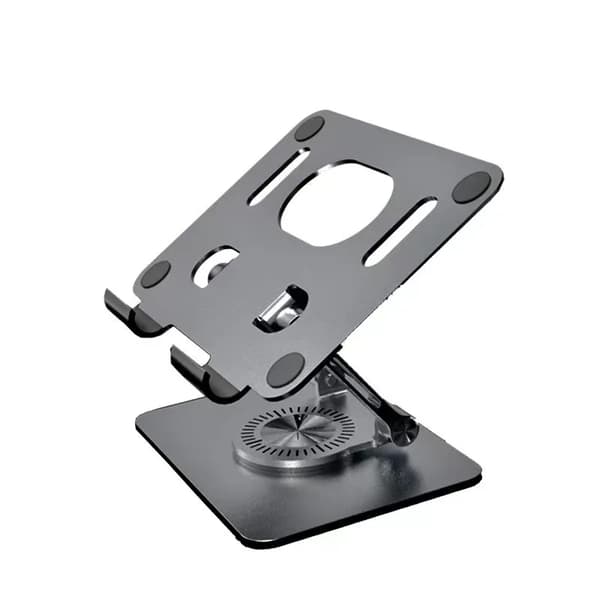 Foldbar Tablet Holder 360 Graders Roterende Hul Skrivebordsmontering 4.7-12 Tommer Tablet Holder til iPad Tilbehør~04549