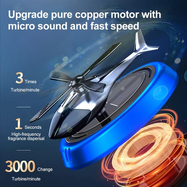 Solar Duft Bilfrisker Helikopter Solenergi Roterende Propel Aroma Diffuser Auto Interiør Dekoration Aromaterapi