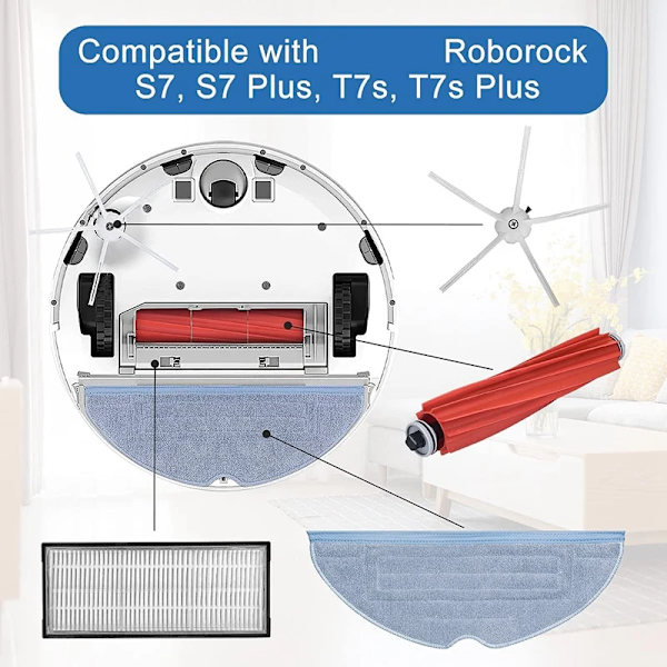 Tilbehør til Roborock S7 S7+ S7 Plus S7 Max T7s T7s Plus Robot