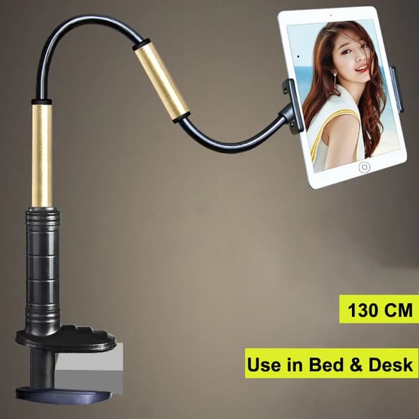 Sengetablett Telefonstativ 130 cm Justerbar Tabletholder for Ipad 4 til 12,9 tommer Stasjonær Tablet PC Metallstativ~03151