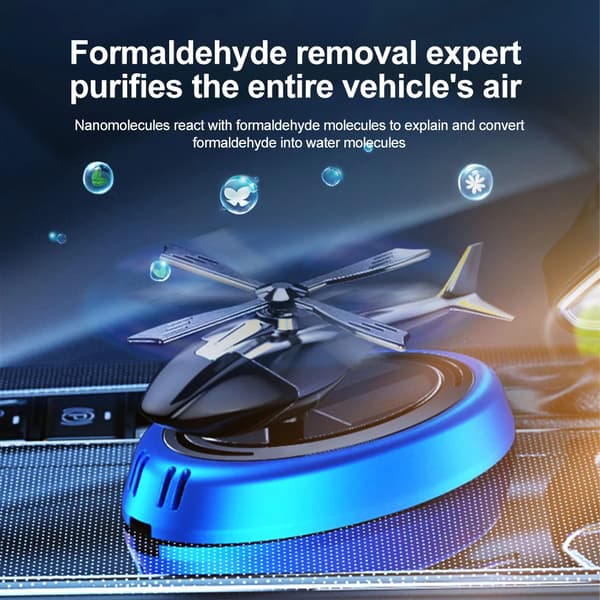 Solar Duft Bilfrisker Helikopter Solenergi Roterende Propel Aroma Diffuser Auto Interiør Dekoration Aromaterapi