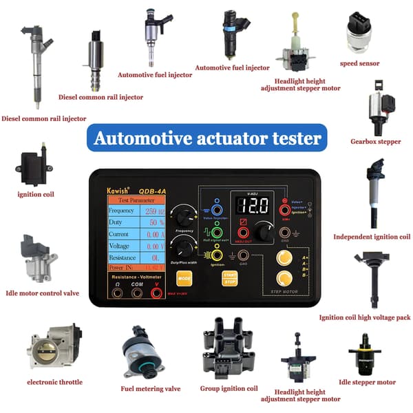 Tennspole-test for bil, injektor-solenoidventil, tomgangs-steppermotor-instrumenttester, feildetektor, drivsimulator