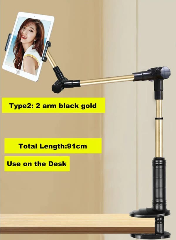 Tablet Holder Foldbar Justerbar Lang Arm Lade Seng Computer Bord Tablet Stand Beslag til 4-14 Tommer Tablet PC~05512