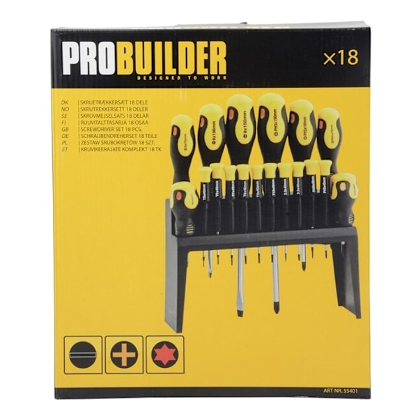 Probuilder skrutrekkersett 18 deler