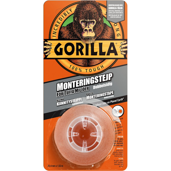 Gorilla monteringstape 1,52 m x 24,4 mm