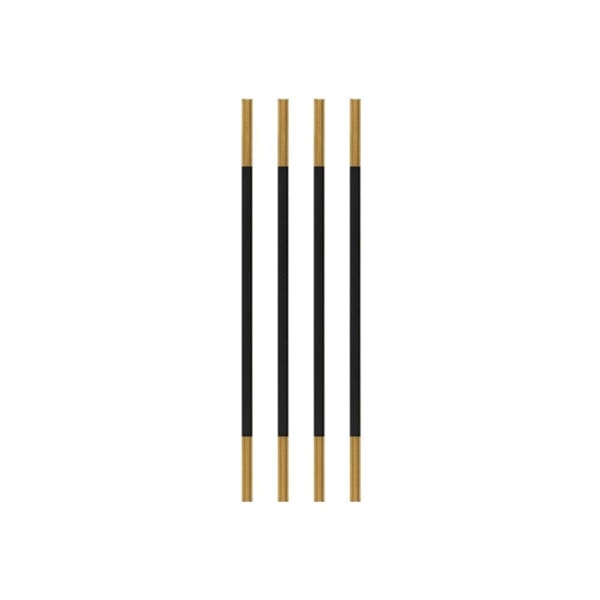 Maku Sugerør, rustfrit stål sort/guld 4-pk