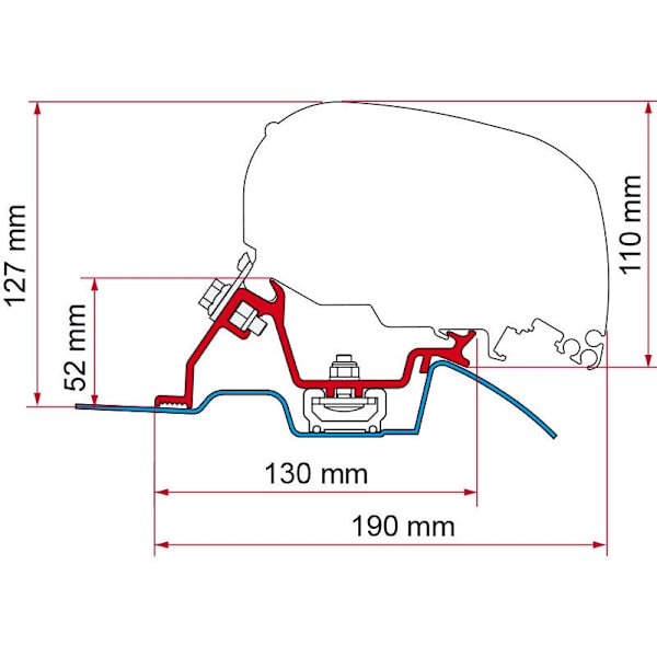 Fiamma Adapter F80 Sprinter roofrail etter 2006 98655-772
