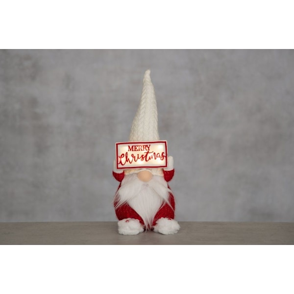 Winteria Nisse med LED-skilt  Merry Christmas 47 cm