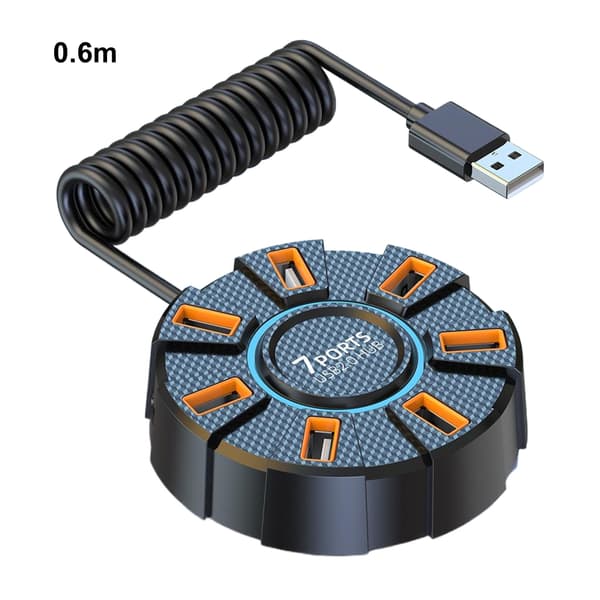 7 porte multi Expander USB 2.0 Hub Multi Splitter Adapter 5Gbps højhastigheds USB Splitter adapter til PC Laptop White 0.6m