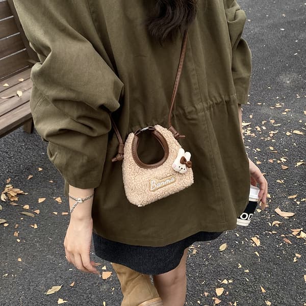 Mini-version af plys taske til børn Khaki