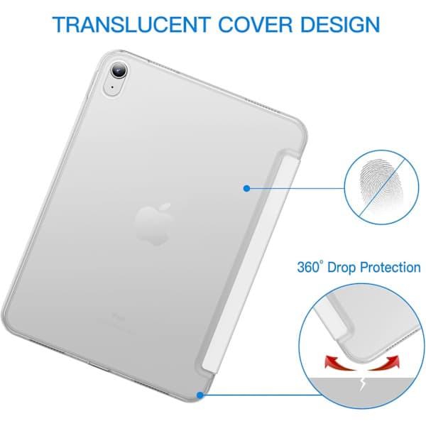 Case for iPad (A16) 11th/10th Generation (2025/2022), Slim Stand Hard Back Case Auto Wake/Sleep Function Rosa