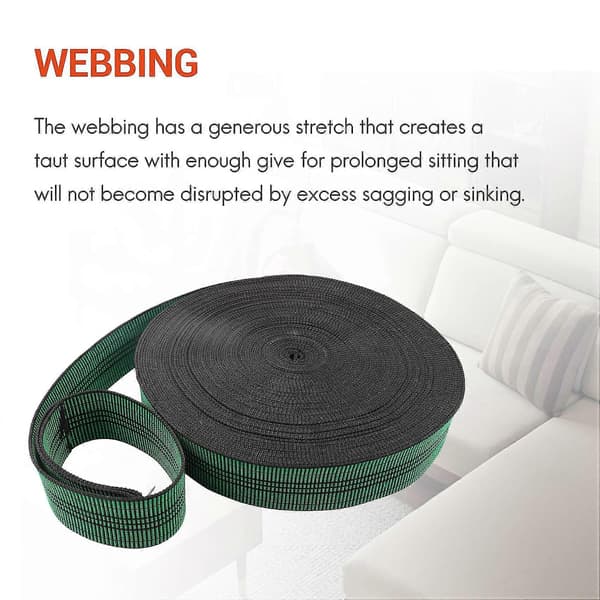Polstringsbånd til sofamøbler - Elastisk udskiftning af sofamateriale Greenblack