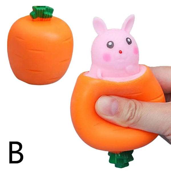 Påske Gulerod Kanin Fidget Legetøj Kanin Klemmebold til Børn Lindre Stress Op Legetøj til Påskekurv Fyld Påskepynt (YJD) B