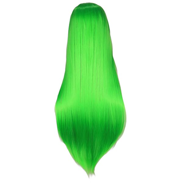 Wekity 80cm Vacker Charmig Cosplay Rakt Hår Peruk, Gräsgrön